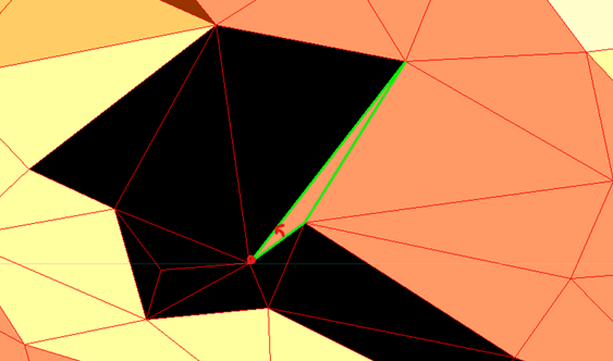 Triangle with sharp angle