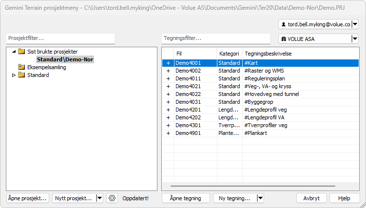 Gemini Connected-prosjekt i prosjektlisten