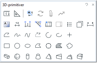Toolbar for 3D primitives