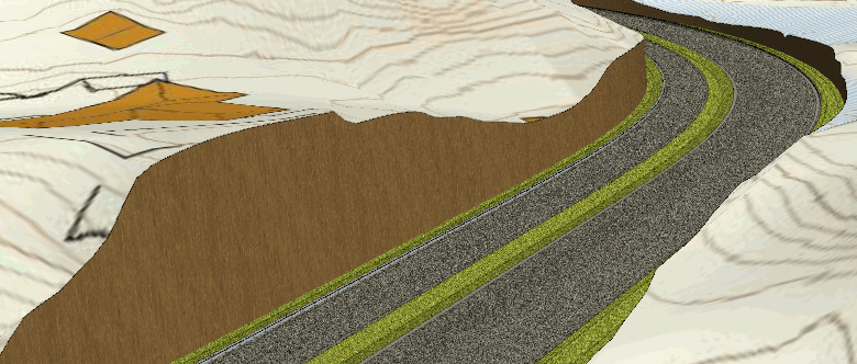 Road model in 3D view