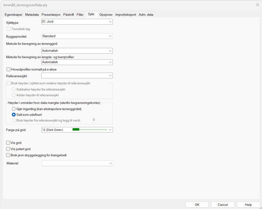 Applikasjonslag sjiktinnstillinger
