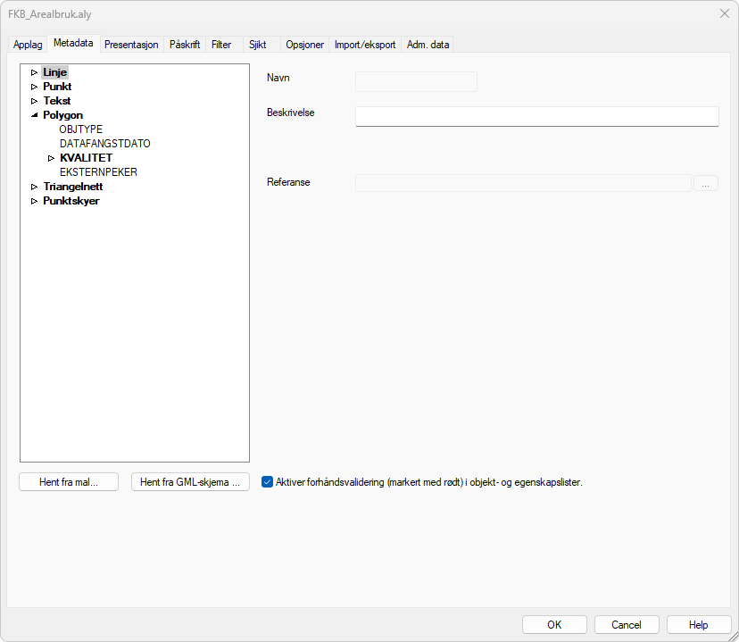 FKB Arealbruk metadata