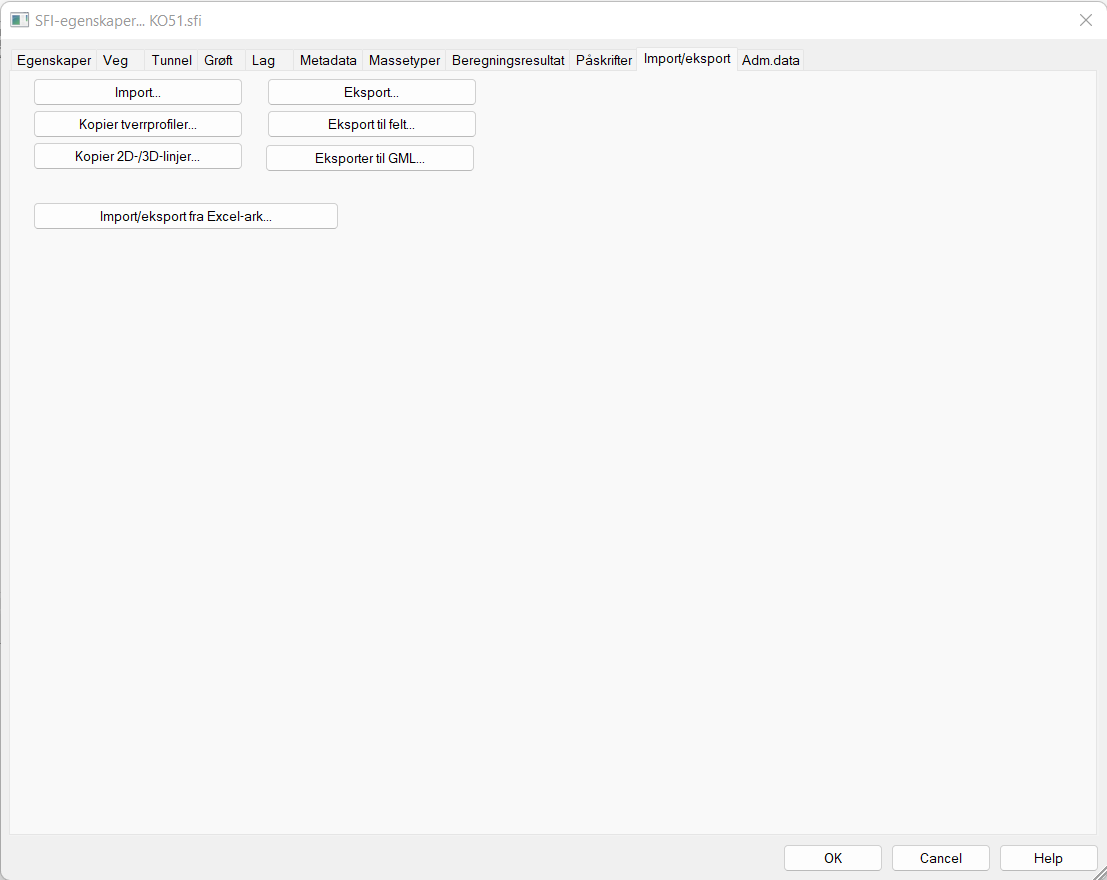 Dialog for eksport til feltutstyr