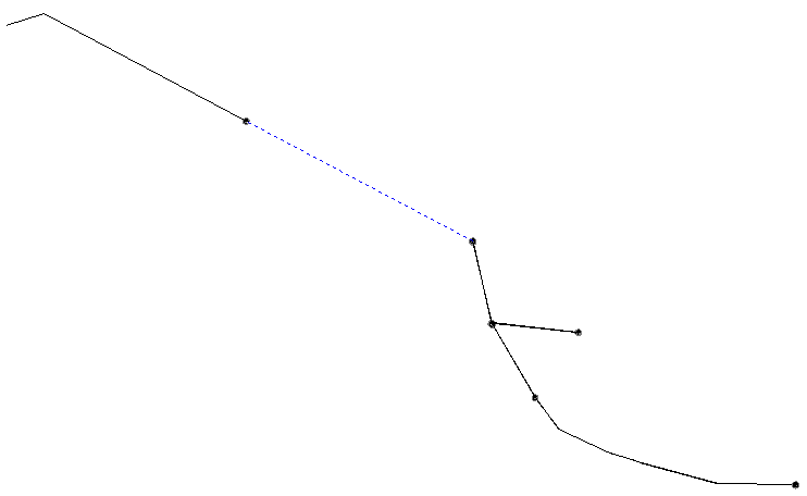 Planvisning med merket linje for utstikning