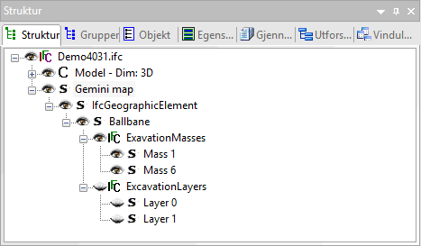 Trädstruktur i IFC-visning