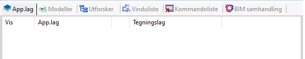 Application layer window showing different types of app layers with their symbols