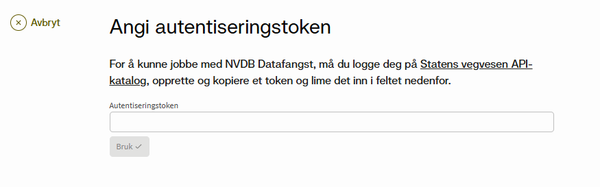 Angi autentiseringstoken