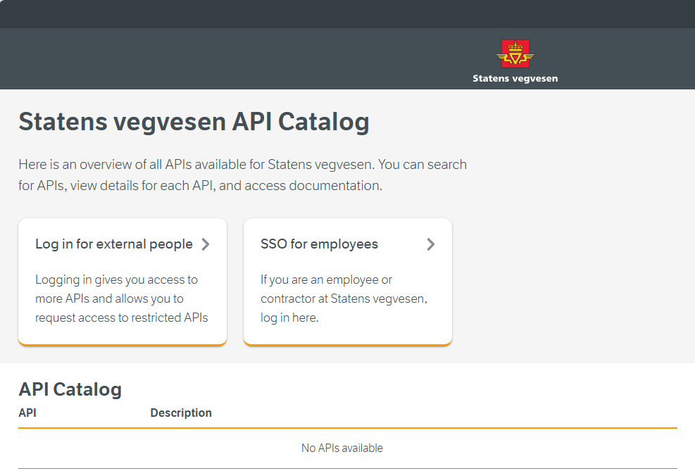 Statens vegvesen API-katalog