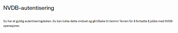Gyldig autentiseringstoken