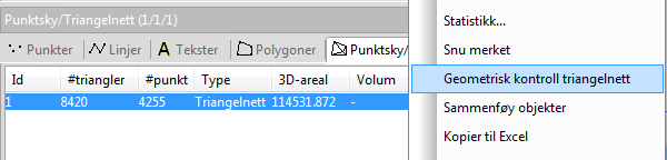Geometrisk kontroll punktsky